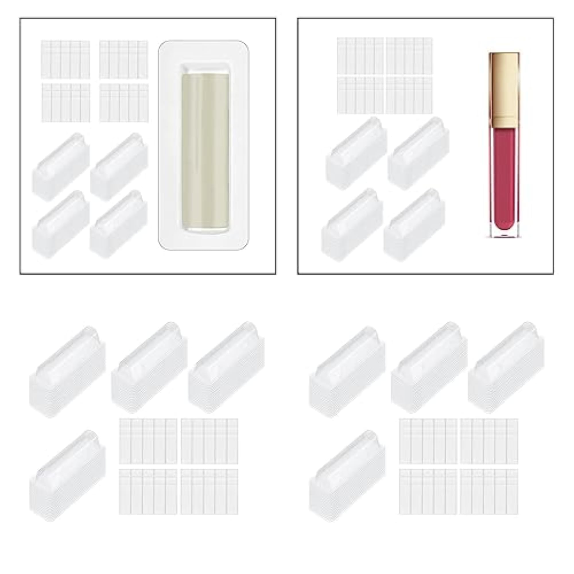60pcs Holder Transparent Cards for Crafts, Makeup Storage Box