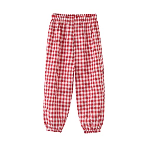 Image of BINIDUCKLING Toddler Pull Up Loose Gingham Girls Pants