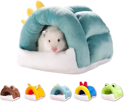 Rat Hamster Hanging Bed Hammock House,Cartoon Small Animal Hideout Hut Nest Cute Toy for Mice,Sugar Glider,Dwarf Hamster,Guinea Pig,Bird,Parrot (Green, S:10 * 10cm)