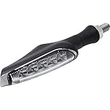 massives Metall Gehäuse Koso Motorrad Blinker E geprüft LED Blinker Metall M8 schwarz, klares Glas
