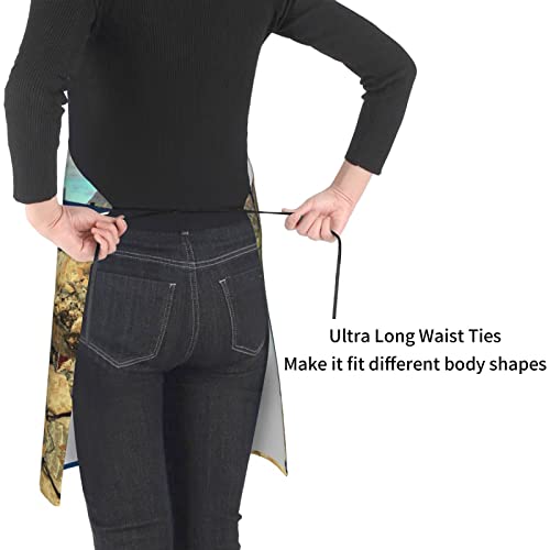 Koolr Norway Fjord Nature Cape Printed Waterproof Apron With 2 Pockets Adjustable Neck Strap Men Women Kitchen Cooking Aprons For Baking,Painting, #TOP2