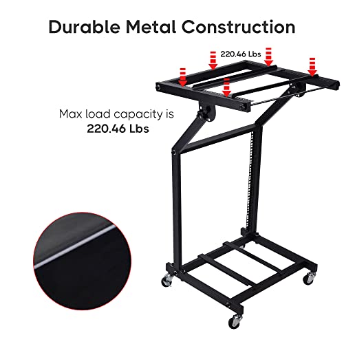 Aw Adjustable Rack Mount Studio Equipment Rolling Dj Mixer Stand Stage Cart Music Party Show 12U #TOP3