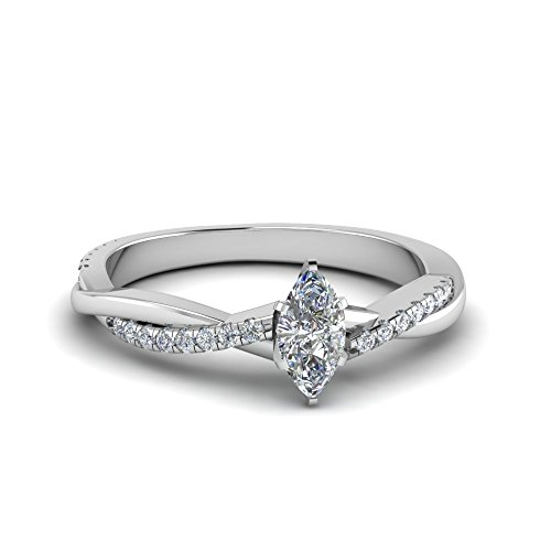 Image of 55Carat Choose Your Gemstone Dainty Infinity Twist Diamond CZ Ring Sterling Silver Marquise Shape Engagement Rings Everyday Jewelry Wedding Jewelry Handmade Gifts for Wife US Size 4 to 12