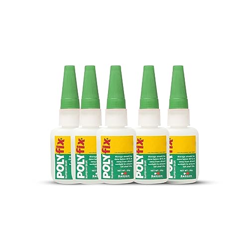 Image of Polyfix Rapid HV Glue for adhesion of MDF, Furniture, PVC /WPC board, Mica, Charcoal, Rubber, Ceramics, Metals, Plastics, Stone, Marble etc. - 20g (Pack of 5)