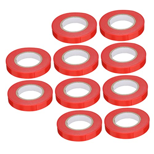 CIYODO Ruban pour Plantes en PVC Rouge, Lot de 10 Rouleaux De 30 M, Attaches pour Tomates Cerises Et Fleurs, Fixation Flexible pour Jardin Et Serrage