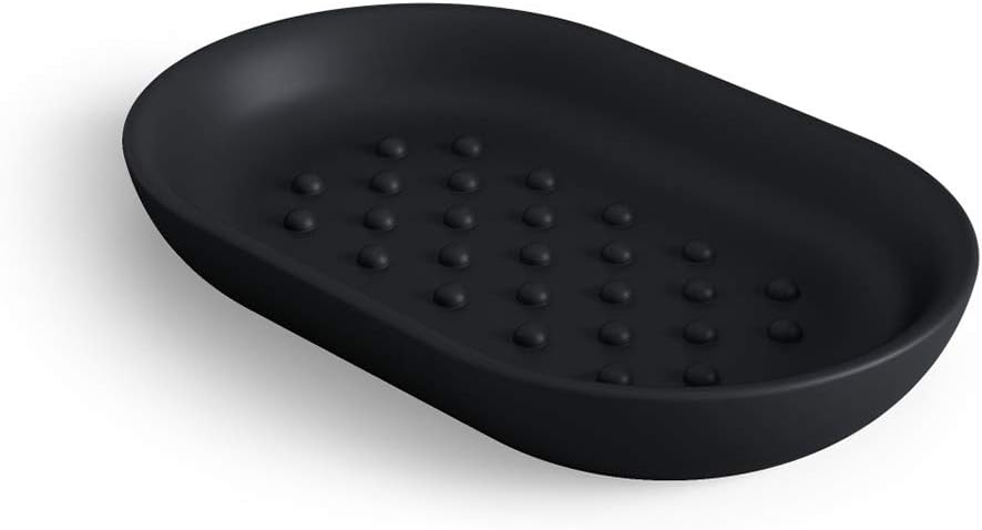 Umbra Junip Soap Holder, Modern Oval Soap Dish for the Bathroom Black, 13.8 x 8.7 x 2.5 cm - Image 5