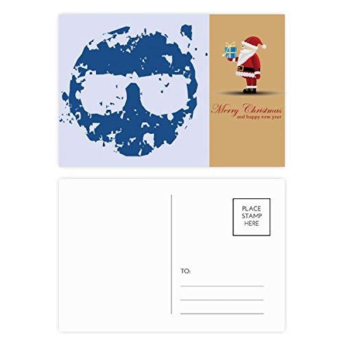 Cartes postales rondes motif verres bleus en papier premium pour collection