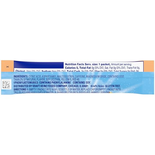 Image of Crystal Light Peach Mango On-The-Go Powdered Drink Mix with Caffeine, 0.07 oz Packet