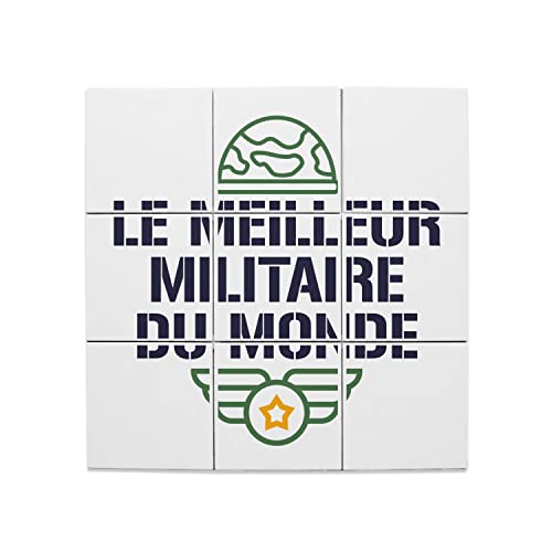 Soldat Armée de Terre décoration murale originale en lot 9 carreaux céramique 45cm