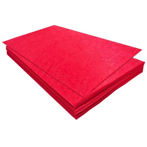Jtnohx Felt for Crafts 16 Pcs Felt Fabric 711.3 Stiff Felt Sheets Craft Felt Square for Sewing (Red)