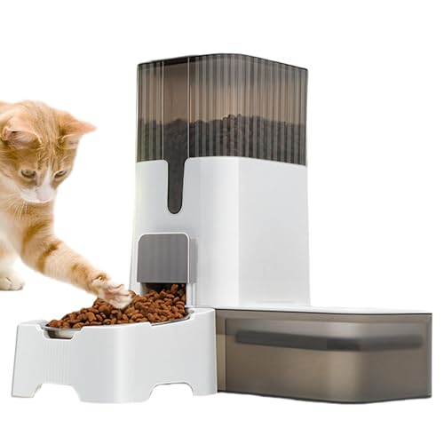 Alimentador automático para mascotas para gatos, comedero automático para gatos, comedero automático de gran capacidad, dispensador de agua 2 en 1, dispensador de comida para mascotas, suministros