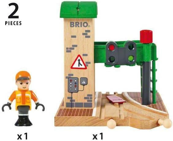 Brio 63367400 Zwrotnica Z Sygnalizacją (63367400) Bezpieczna Zabawka Dla Dzieci Powyżej 3 Lat