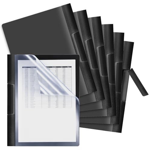 Yuanan 24 Pack Resume Portfolio Folder, 11 × 9 Inch Clear Report Covers with Swing Clip Professional Presentation Folders with 24 PCS Sticker Clear Report Covers for Office, School, Portfolio