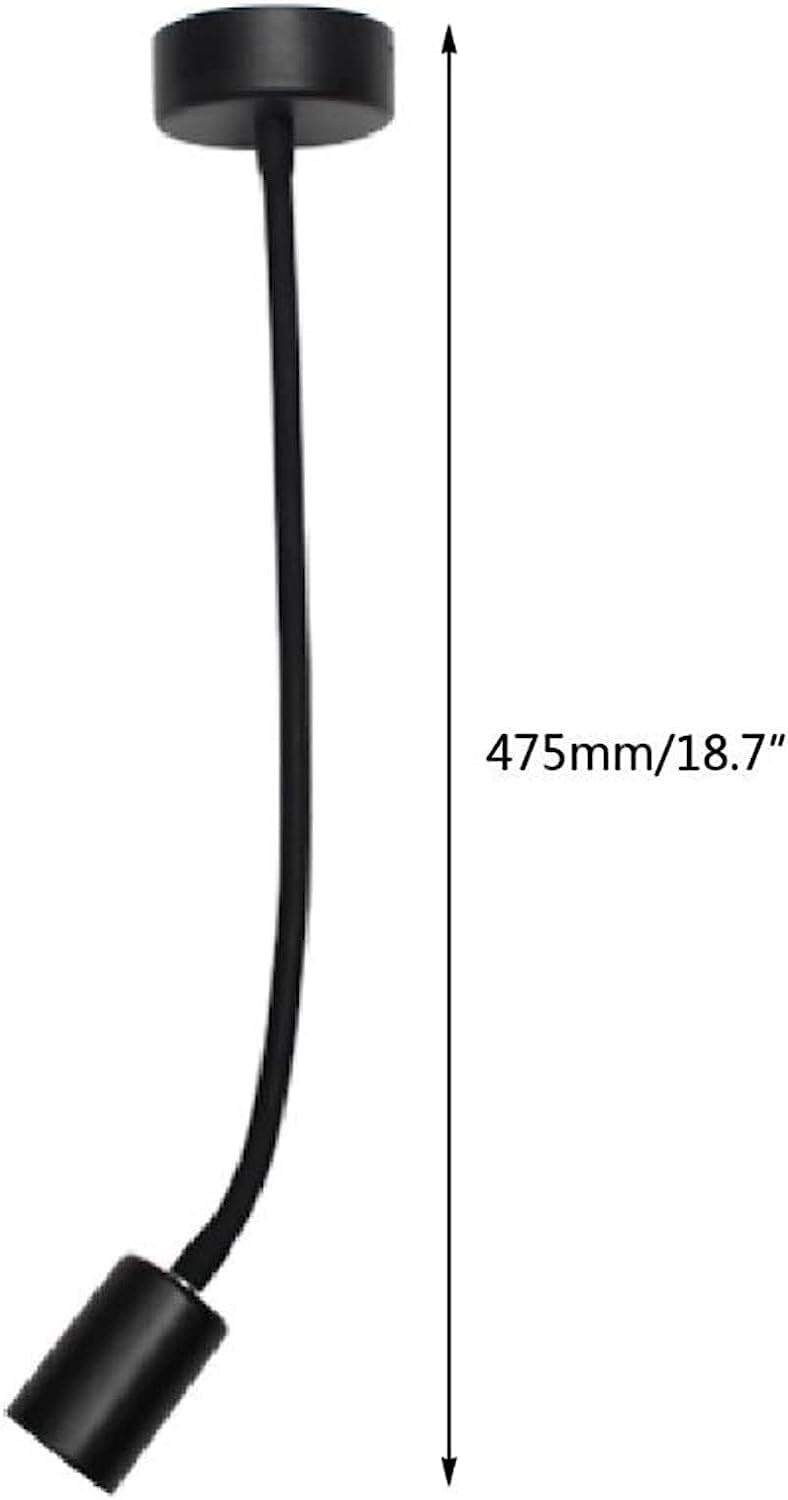 Douille de Remplacement en Plastique pour Lampe, Douille E27 avec Flexible réglable for Plafond et Rail, Noir et Blanc, 20-60 cm(Wit,60cm)
