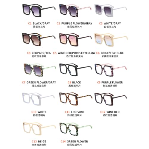 Lunettes de soleil à monture large tendance pour femmes au style décontracté chic
