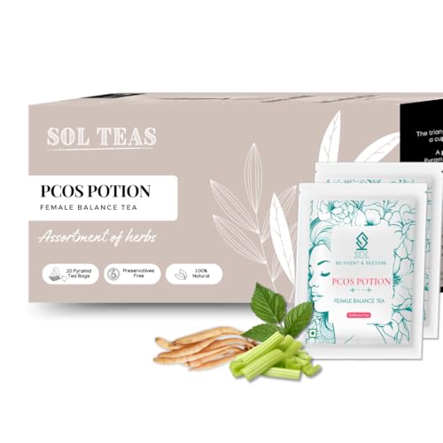 SOL PCOS Tea For Women | With Shatavari, Red Raspberry Leaf, Punarnava, Manjishtha,Spearmint, Moringa | Regulates Irregular Periods & Balances Hormones (20 Tea Bags) (B0CGXBXKYM) Amazon Price History, Amazon Price Tracker