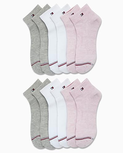 Tommy Hilfiger Womens Quarter Socks - 12 Pack Soft Cushioned Athletic Quarter Length Ankle Socks for Women (Sizes: 4-10)4