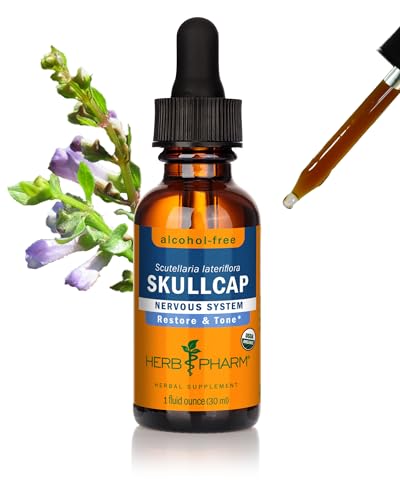 Herb Pharm Skullcap Alcohol-Free Liquid Herbal Extract: Traditional Relaxing Skullcap Herb Calm Mind Support | Sugar-Free Non-GMO Gluten-Free Skullcap Tincture Up to ~3 Week Supply 1 oz*