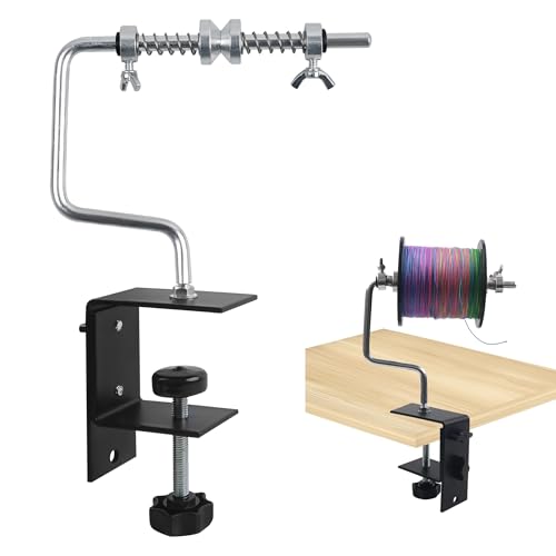 JOGFFDE Fishing Line Spooler Winder with Clamp Adjustable Stable Reel Spooler Machine Spooling Station System Portable Fishing Line Spooling Accessories for Spinning Casting Reels (Type B-with Clamp)