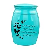 Zialofi Urne für Haustiere, Erinnerungsbehälter, Letzte Ruhestätte, Tierhaare Aufbewahrungsglas, Souvenir für Hunde Und Katzen, Schmetterlingsblau