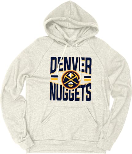 Denver Nuggets NBA Officially Licensed Tri-Blend Hooded Sweatshirt Basketball Stars Oatmeal X-Large