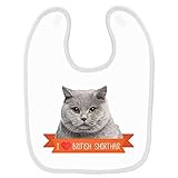 Mygoodprice Bavoir bébé imprimé british shorthair Blanc