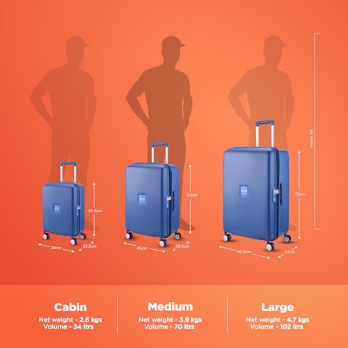 Image of American Tourister Purimax Suitcase with TSA Lock & 8 Wheels Hard Polycarbonate /Trolley Bag for Holiday /Travel Bag for Holiday /Travel Bag with Double Spinner Wheels for Unisex
