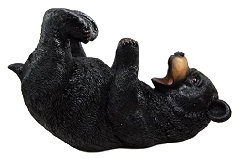 Ebros Gift Rustic Western Forest Animal Drunken Black Bear Wine Oil Bottle Holder Figurine 10" Long Cabin Lodge Farmhouse Country Accent Decor #TOP3