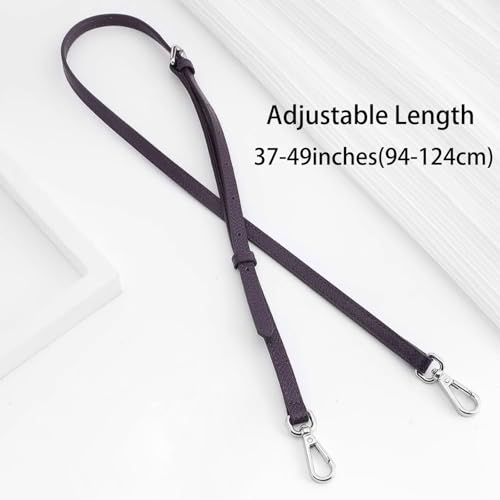 Image of Bag Leather Strap Replacement Crossbody Shoulder Straps for xs MINI Pouch,No Damage Conversion Kits Accessories (MINI-Berry Purple-Silver Hardware)