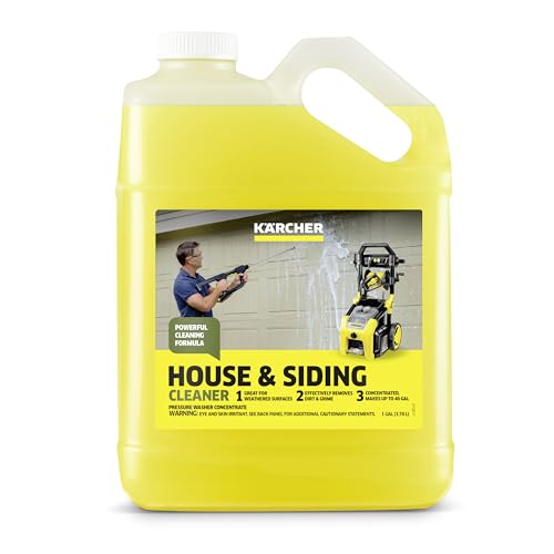 Kärcher House & Siding Cleaner, Removes Dirt, and Grime, Highly Concentrated, Makes up to 40 gal of Cleaner, Readily Biodegradable, For Pressure Washers