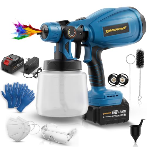 Image of TOMAHAWK CPS-3225 Power Paint Sprayer 3800 RPM Noload Speed, 200cm-500cm Spraying Diameter with 20V-2 X 3.0 Ah Battery | Suitable for Wall, Door Paintings