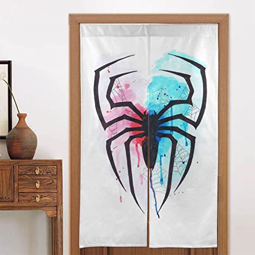 スパイダーマン のれん 暖簾 間仕切り カーテン 間仕切り 目隠し 遮光 サラサラ 玄関 キッチン お風呂 ロングカーテン 和風 高級 暖簾 インテリア アクセサリ のれん 暖簾 四季兼用 簡単取り付け34x56in(86x143cm)