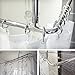 Price comparison product image Shower Curtain Rail/Rod, 4 way use, L or U Shape With Ceiling Mount and Semi-Open Rings (Chrome)