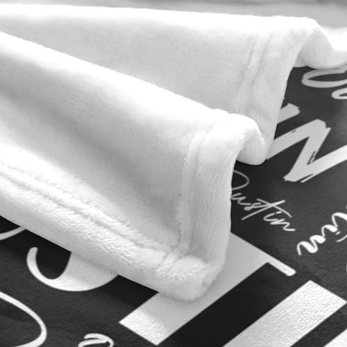 Name Blanket Personalized Name Blanket Customized Blanket with Name Text for Adult Kid Birthday Christmas Mothers Fathers Valentines Day Gift