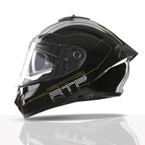 TVS Racing Hurricane Series Full Face Dual Visor Helmet for Men | Premium Bike Helmets with ABS Shell | Quick Release System | Aerodynamic Design | ECE, DOT & ISI Certified (White & Yellow, XXL)