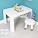 Set tavolo e sedia per bambini, tavolo e sedia da studio per bambini in plastica multifunzionale, con gambe rialzate + doppi cassetti, comodo tavolo da gioco antiscivolo, stabile e resistente /