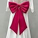 Nawwgy White Satin Wedding Dress with Performance Knot Waist Ornament Elegant Wedding Dress Bowknot Lightweight Detachable Bowknot Waist Decoration for Stage Performances and Cosplay