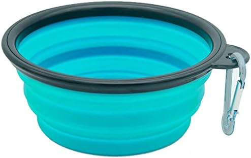 Camping Bowl Collapsible Dish Foldable Travel Portable Pop Up Silicone Hiking Walking Outdoor (Baby Blue)
