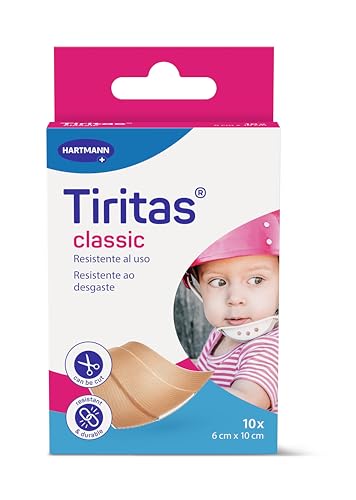 Tiritas Classic: Apósitos para Proteger Pequeñas Heridas, Anatómicas y con una Alta Transpirabilidad; 6x10cm; Continuas; Recortables; 10 unidades