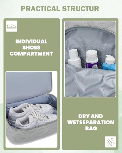 VENATIN Sac a dos Sport Pour Femme Homme Sac à dos Imperméable Avec Compartiment à Chaussures Sacs à dos Loisir Le Sport pour Le Aptitude Voyage Nager Randonnée Multifonction,Gris argenté – vue 5