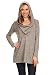 A+D Womens Brushed Long Sleeve Cowl Neck Sweater Tunic W/ Hoodie