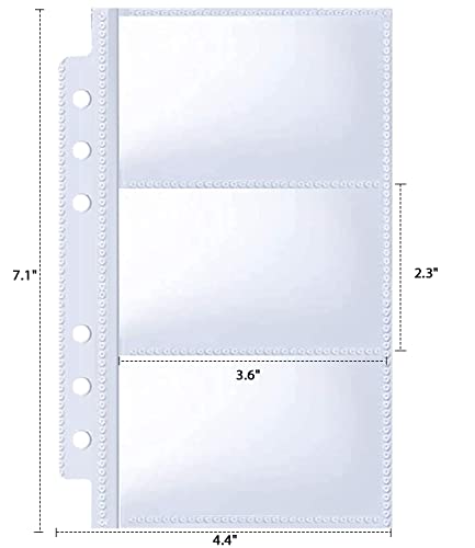 40 Pack 240 Pockets A6 Binder Business Card Sleeves, Ultra-Clear K-Pop Photocard Sleeves, Double Sided 3 Pocket 6 Ring Personal Refill Pages For Credit Card #TOP5
