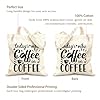 AILOONG Flat Tape Handle Tote Bag coffee typography 12 oz thick fabric Replaces school bag 35x40cm Large #4
