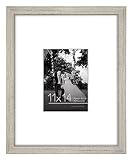 Americanflat 11x14 Picture Frame with Shatter-Resistant Glass - Use as 5x7 Frame with Mat or Display 11x14 Photo Without Mat - Signature Collection - Picture Frames for Wall Display - Driftwood