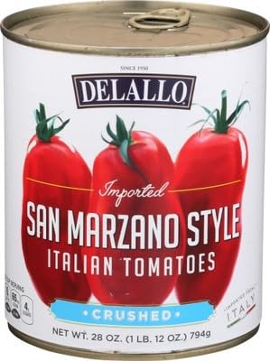 DeLallo Crushed San Marzano Tomatoes 28 oz (Pack of 12)