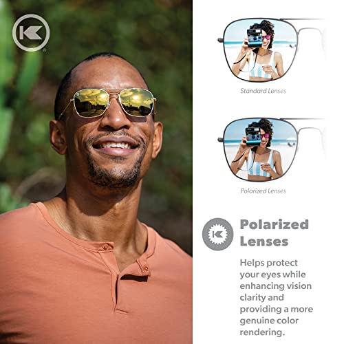 Knockaround Mount Evans Polarized Sunglasses - Squared Aviator Style Sunglasses With Full Uv400 Protection, Gold Metal Frames/Gold Lenses #TOP3