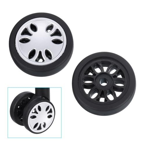 uxcell 2Pcs Luggage Wheel Replacement, Suitcase Trolley Wheels DIY Repair, Spinner Wheel Luggage Accessories, Swivel Wheels, Black3