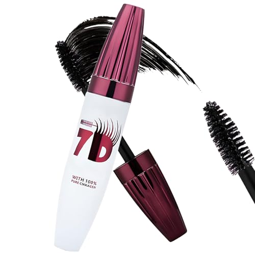7D Waterproof Mascara, Volumizing and Lengthening, Black Magic Eyelash Makeup for Thick Long Lashes, Smudge-Proof, Gentle Formula, Daily Use