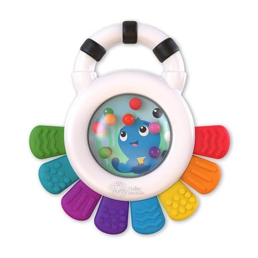 Baby Einstein - Outstanding Opus Sensorik Sonajero y mordedor juguete sin BPA, refrigerable, A partir de 3 meses, 1 unidad