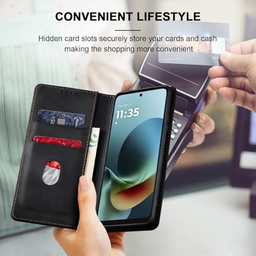 Image of Jasonyu Flip Wallet Case for Moto G Play /G 5G (2026),Black